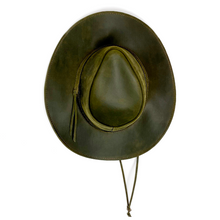 Cargar imagen en el visor de la galería, Sombrero caza cuero verde oliva