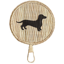 Cargar imagen en el visor de la galería, Abanicos fibra cuero perro café
