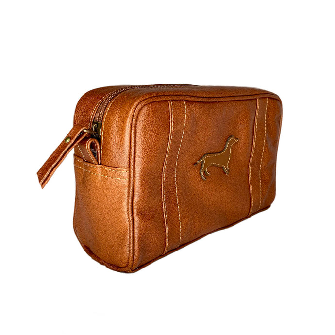 Bolsa viaje cuero franjas cognac