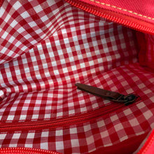 Cargar imagen en el visor de la galería, Bolsa viaje lona cuero rojo
