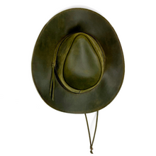 Cargar imagen en el visor de la galería, Sombrero caza cuero verde oliva
