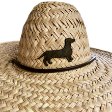 Cargar imagen en el visor de la galería, Sombrero Palma Iraca cuero perro café
