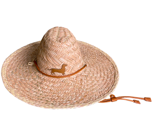 Sombrero Palma Iraca cuero perro miel