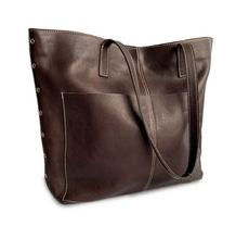 Cargar imagen en el visor de la galería, Cartera tote grande cuero café
