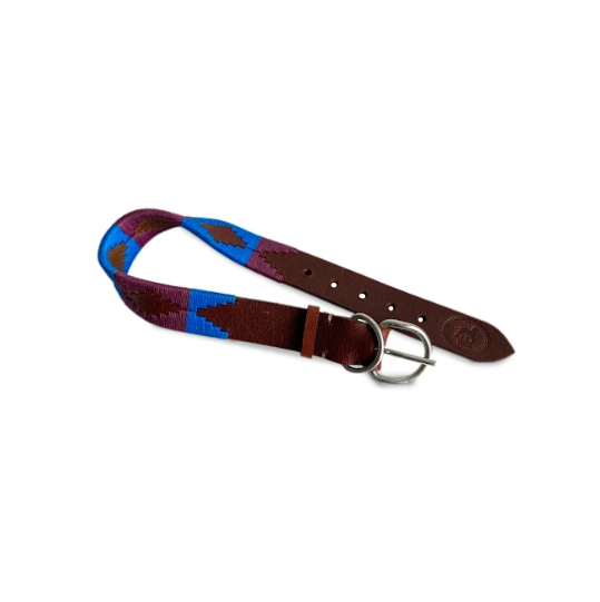 Collar perro pampa azul café