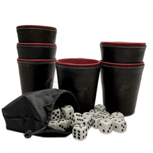 Cargar imagen en el visor de la galería, Juego Cacho Cuero negro rojo
