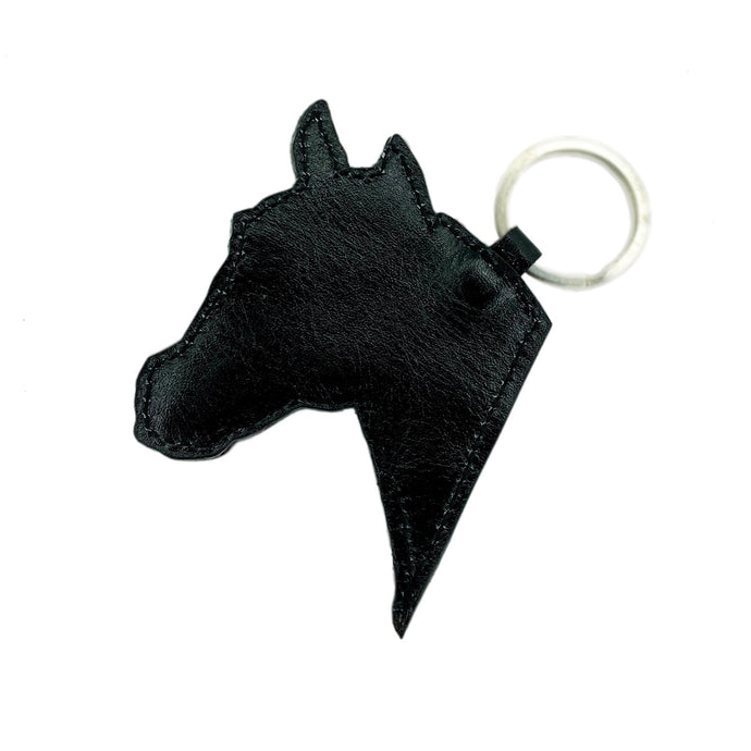 Llavero silueta cuero Caballo negro