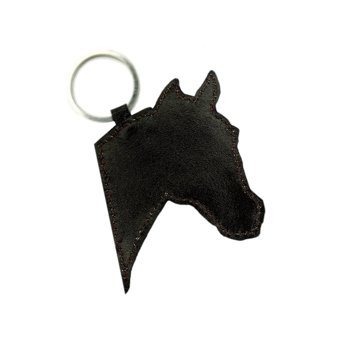 Llavero silueta cuero Caballo Café