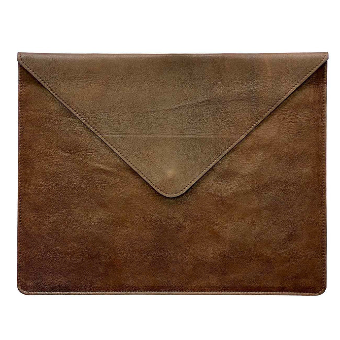 Porta Laptop sobre cuero café