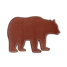Cargar imagen en el visor de la galería, Portavasos silueta cuero  x 4 ud Oso cognac
